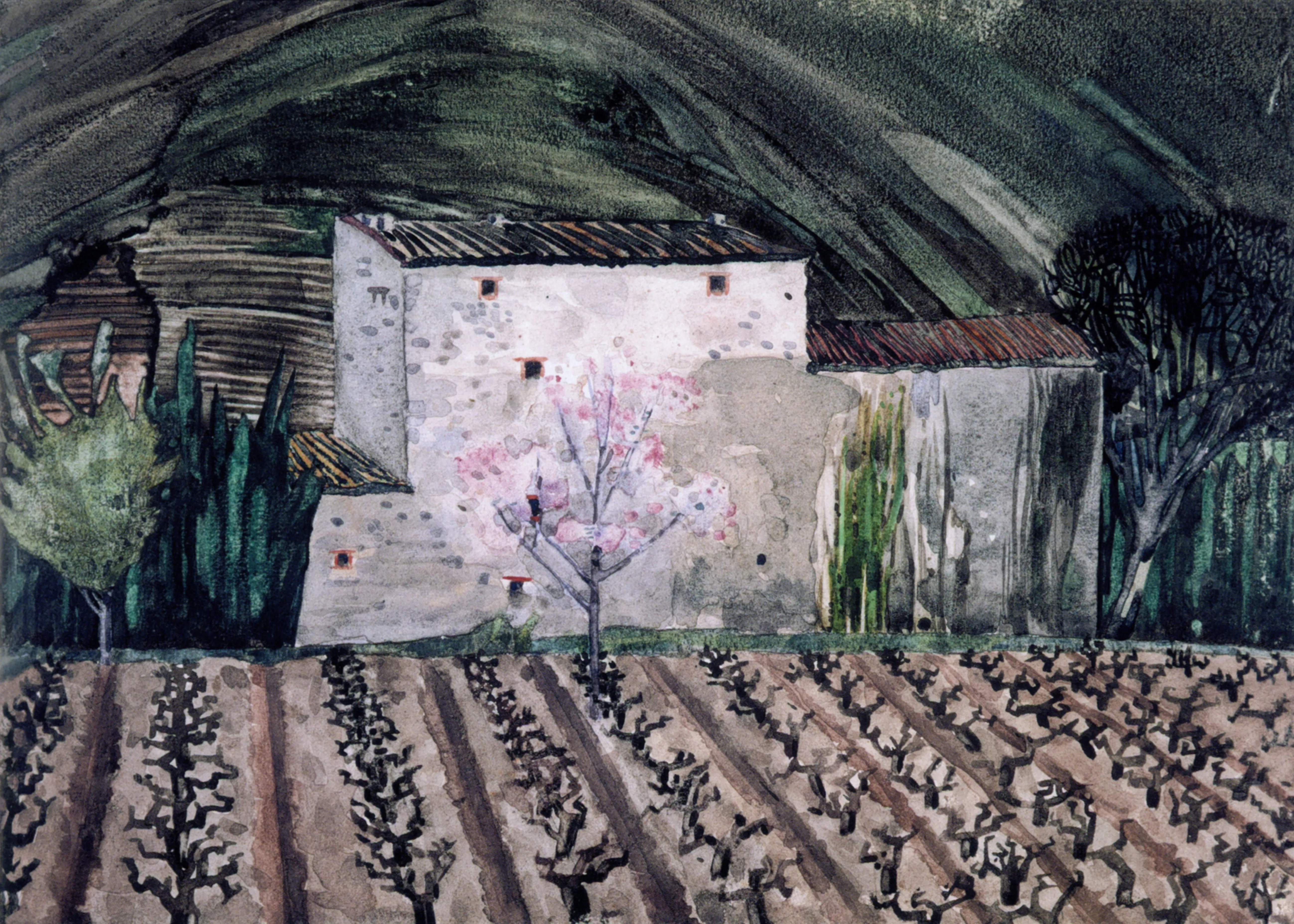 A Spanish Farm, 2023 — Watercolour and gouache on paper