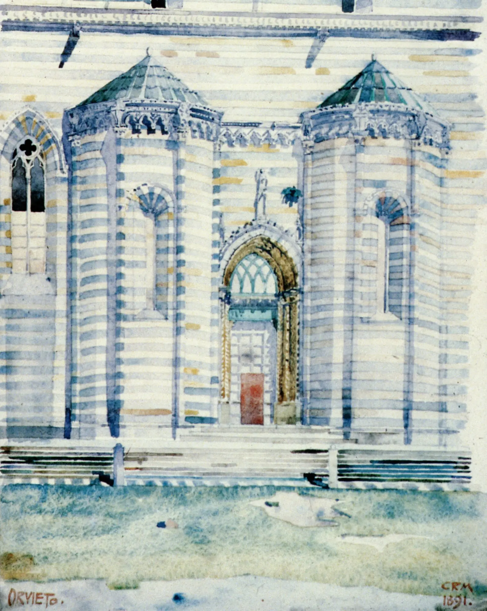 Orvieto Cathedral, 1989, Ink and watercolour on paper