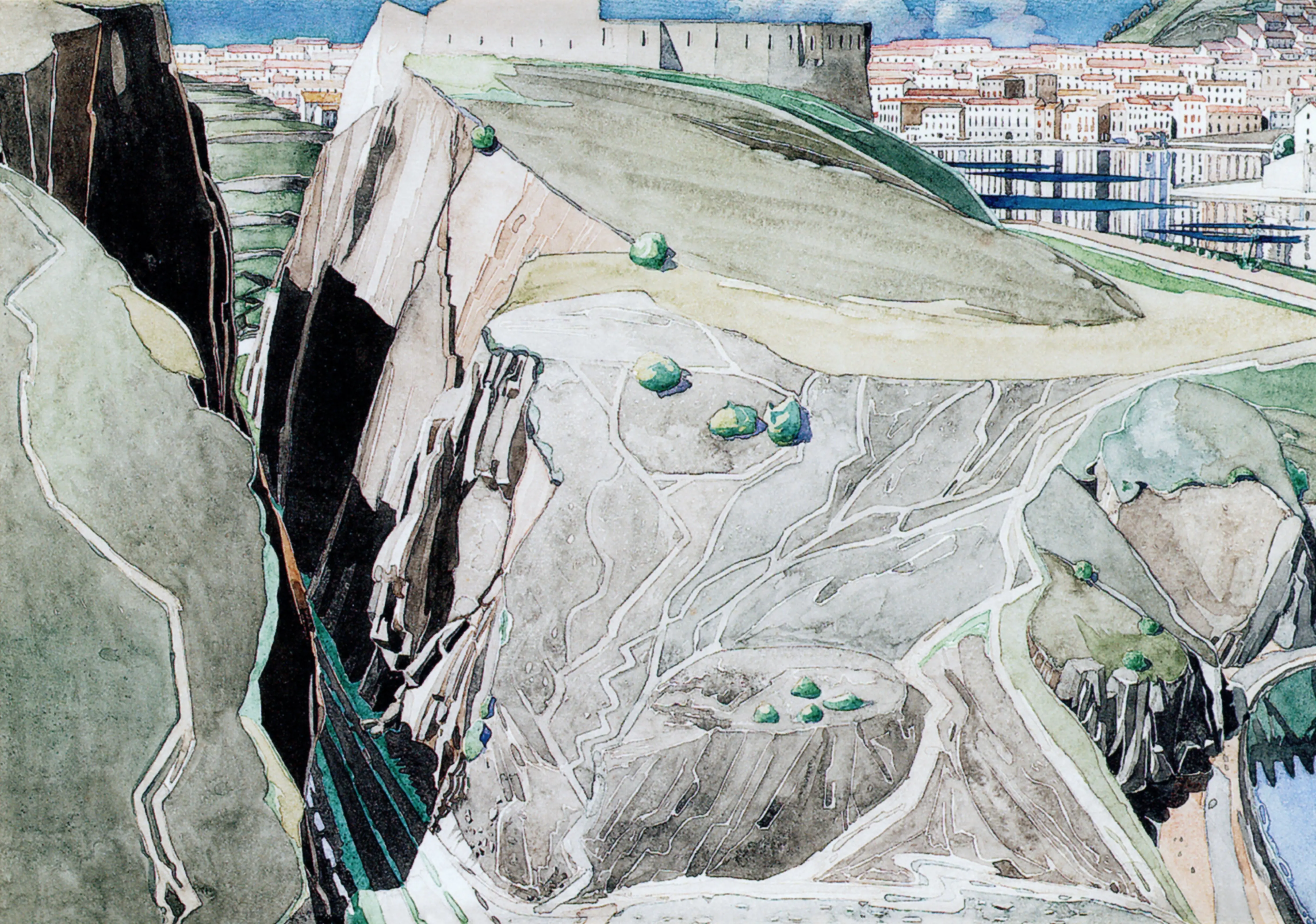 Port Vendre, 2023 — Ink and watercolour on paper