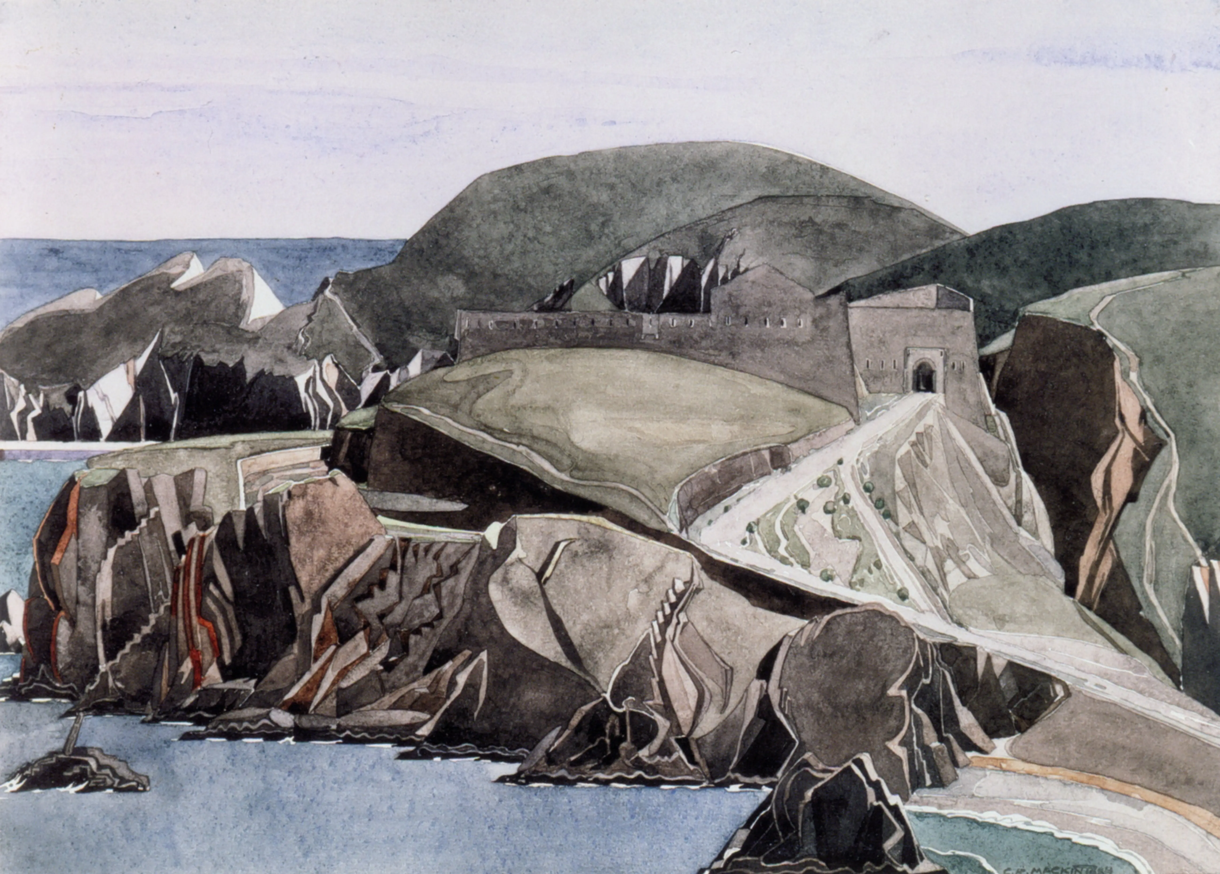 The Road Through the Rocks Fort Mailly, 2023 — Watercolour on paper