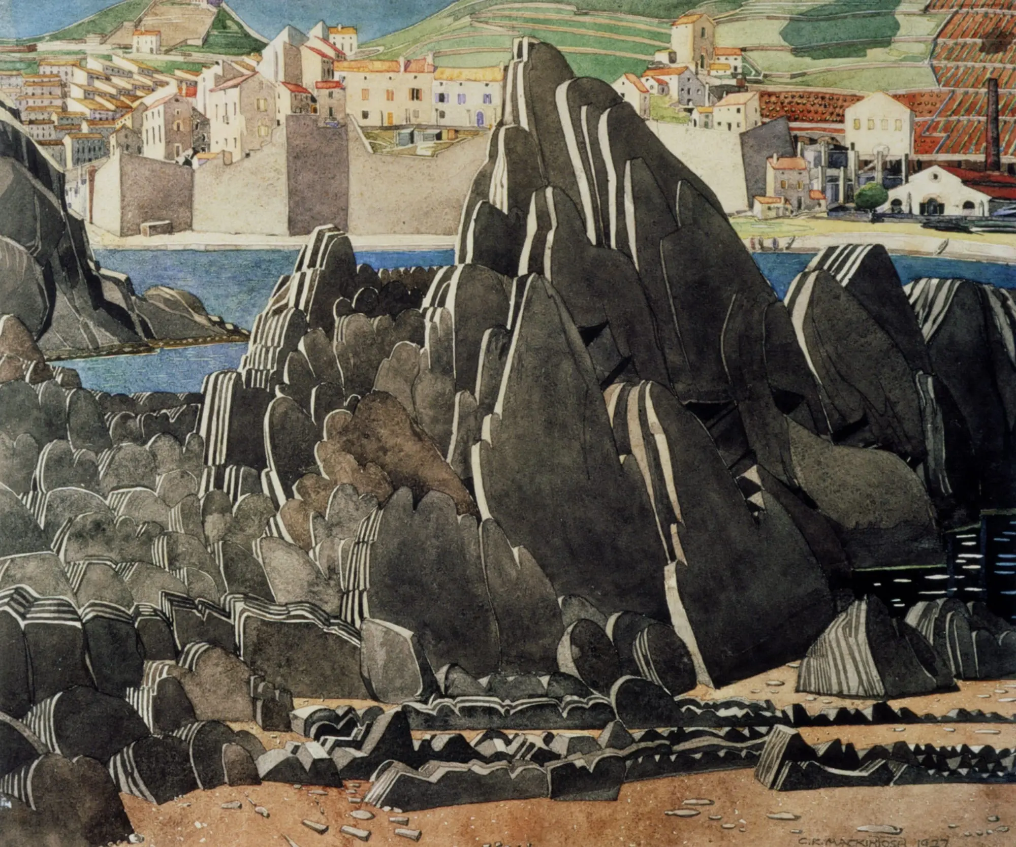 The Rock Anse Bear, 2023, Watercolour and gouache on paper