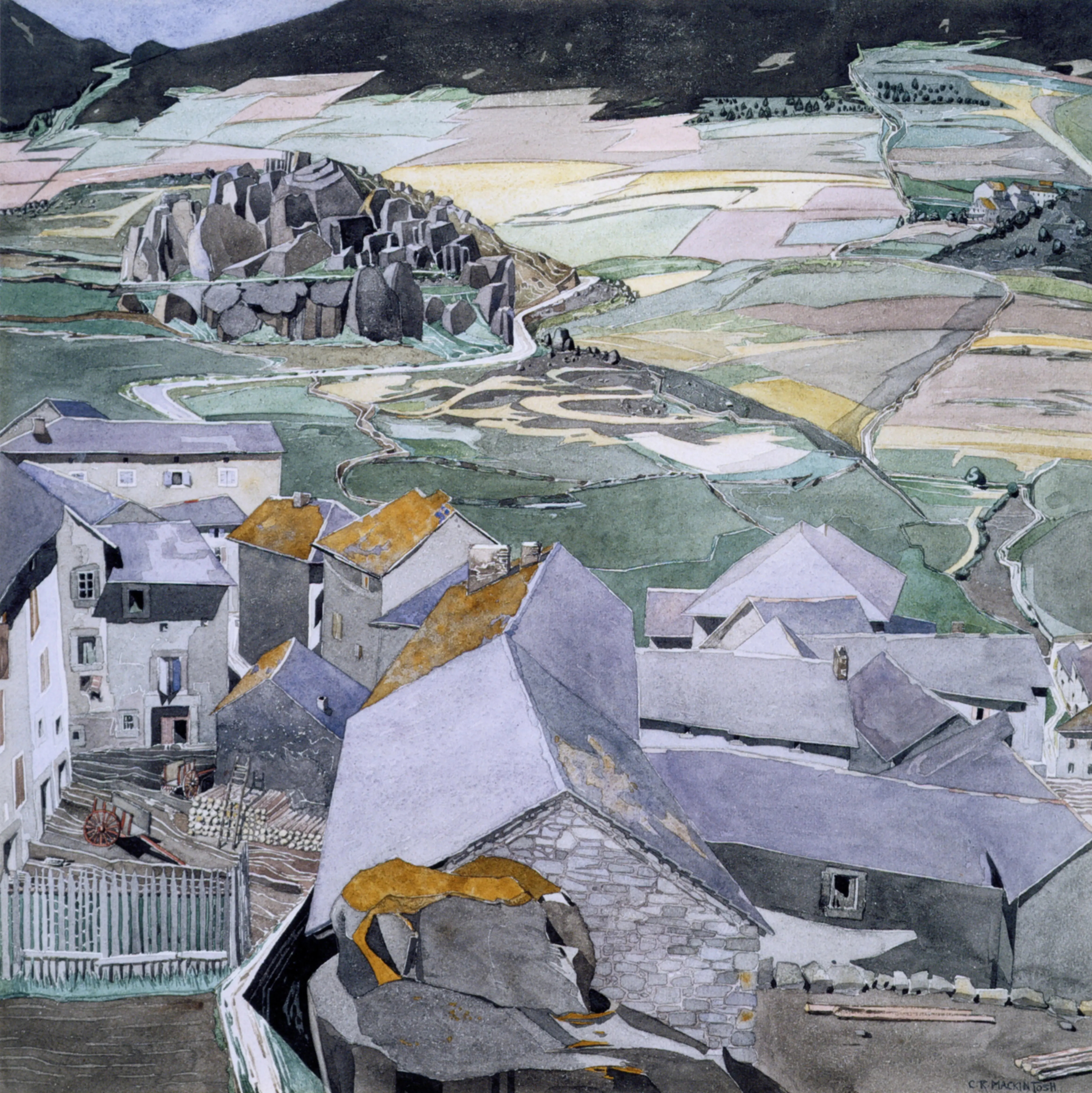 The Village of La Llagonne, 2023 — Ink and watercolour on paper